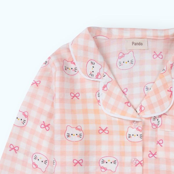Bộ mặc nhà pyjama dài tay bé gái Pando