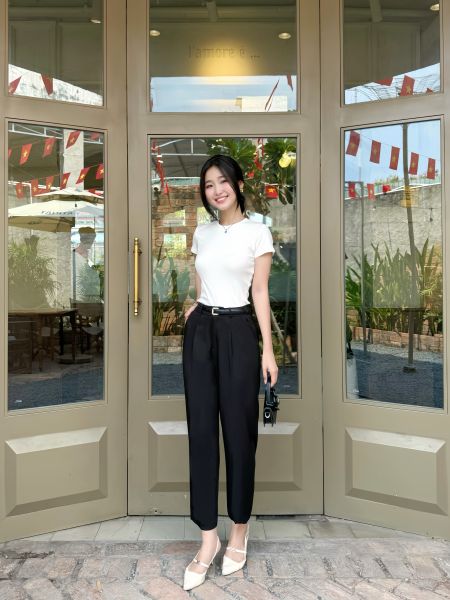 Quần baggy nữ công sở màu đen