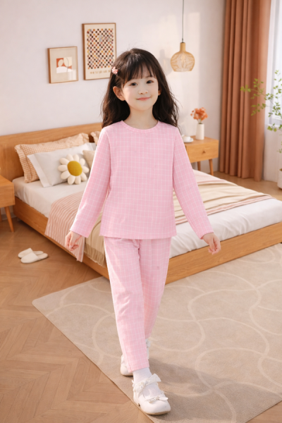 Bộ mặc nhà thu đông bé gái Pando chất liệu nỉ bông