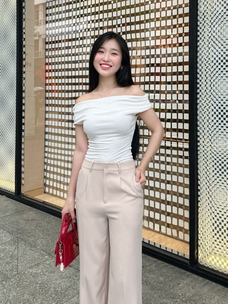 Quần ống suông nữ màu Be