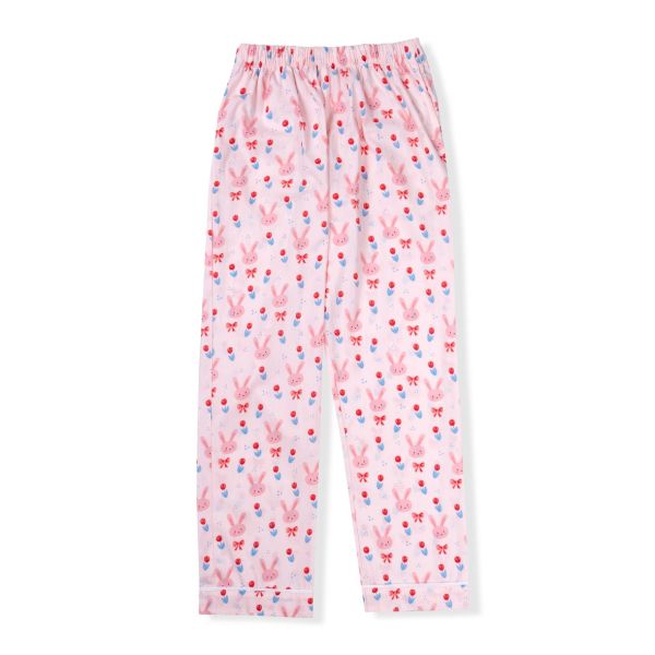 Bộ mặc nhà pyjama nữ dài tay vải cotton thô hoa