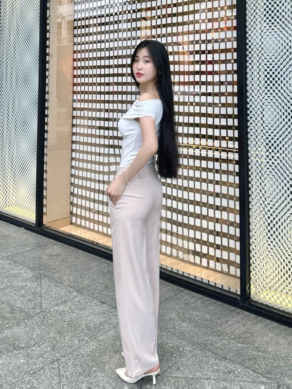 Quần ống suông nữ màu Be