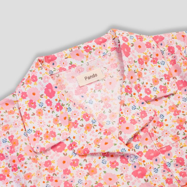 Bộ mặc nhà bé gái Pyjama cộc tay Pando