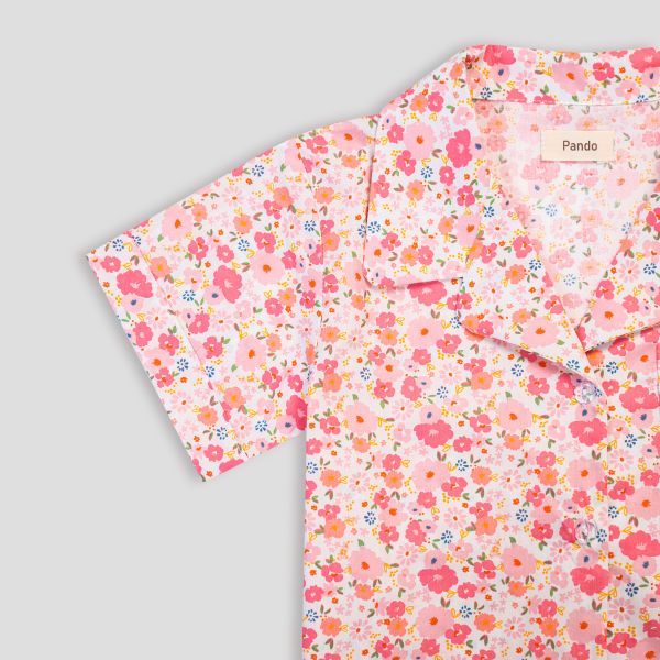 Bộ mặc nhà bé gái Pyjama cộc tay Pando