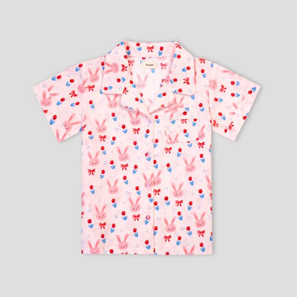 Bộ mặc nhà Pyjama bé gái màu hồng baby
