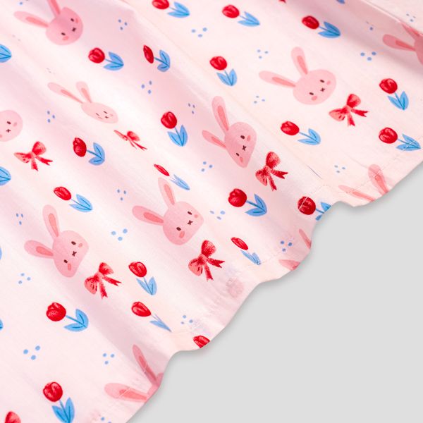 Bộ mặc nhà Pyjama bé gái màu hồng baby