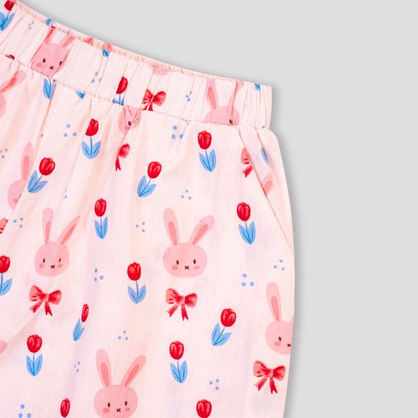 Bộ mặc nhà Pyjama bé gái màu hồng baby